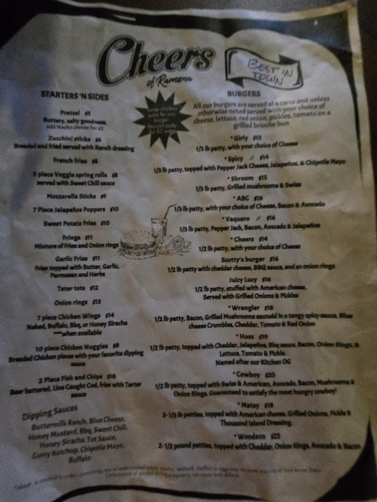 Cheers of Ramona Menu image 2